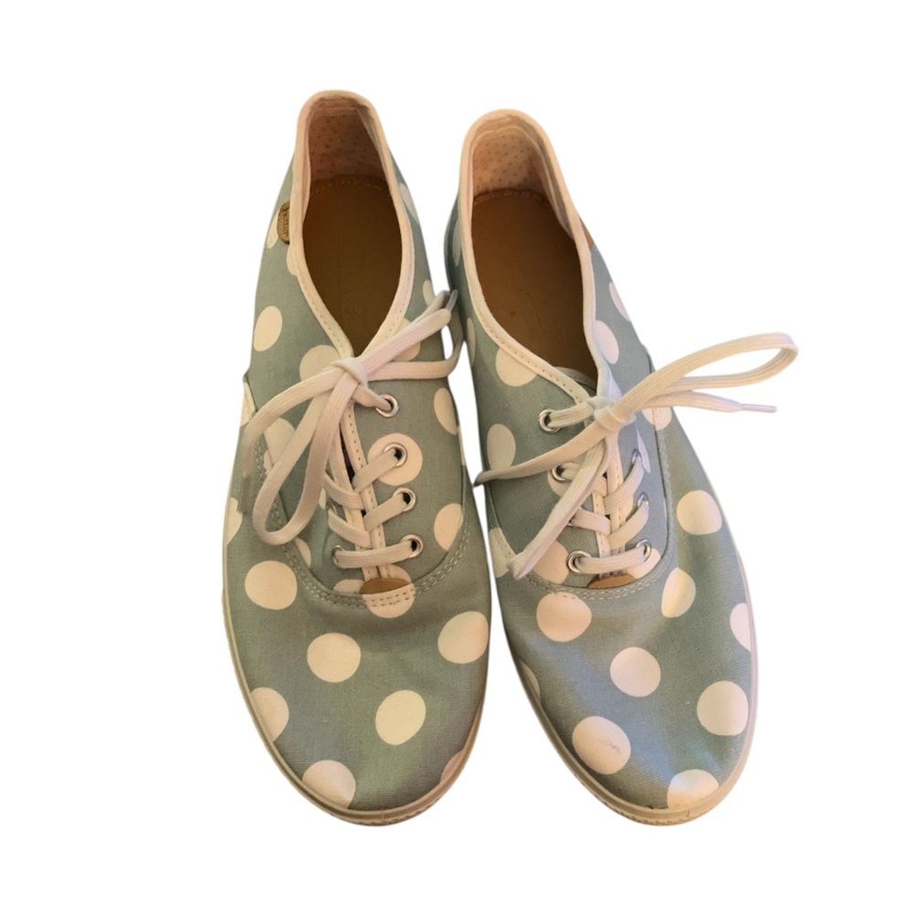 Hotter Shoes Mabel Blue & White Polka Dot Sneakers 9.5